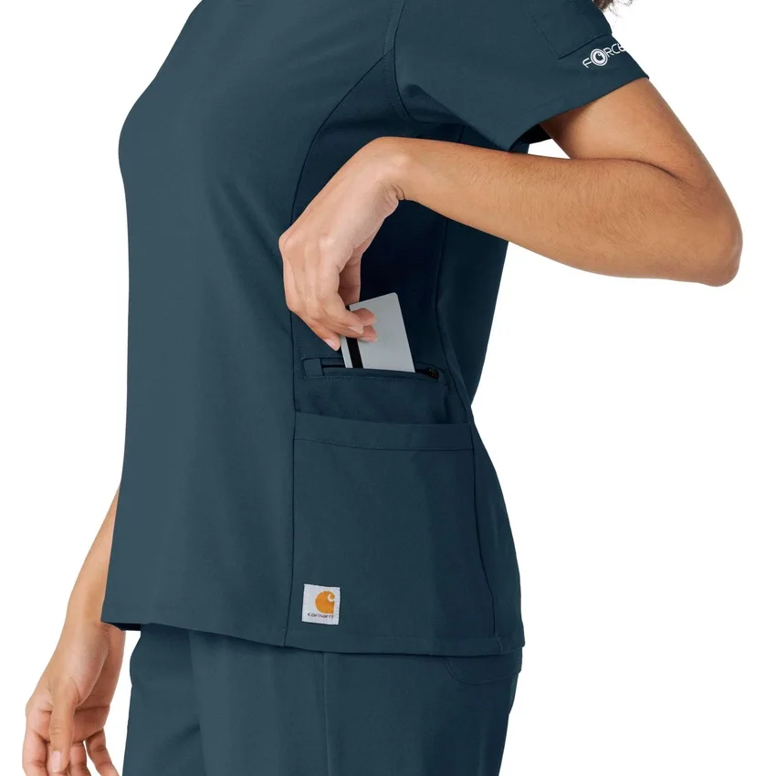 Blusa de trabalho Force Cross-Flex com painéis de malha para mulher