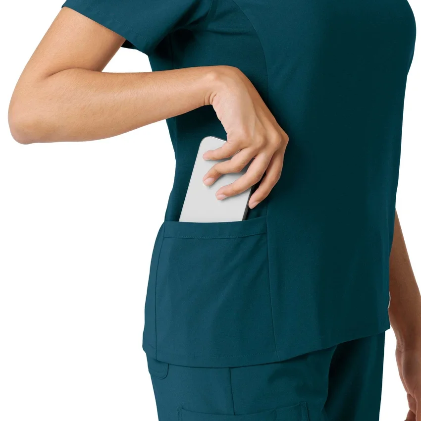 Blusa de trabalho Force Cross-Flex com painéis de malha para mulher