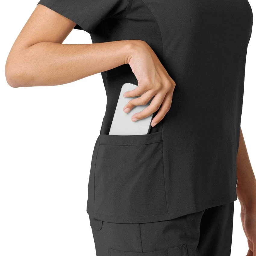 Blusa de trabalho Force Cross-Flex com painéis de malha para mulher
