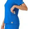 Blusa de trabalho Force Cross-Flex com painéis de malha para mulher