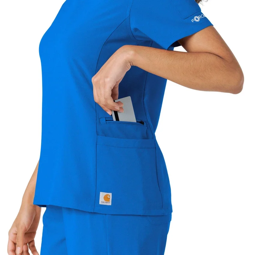 Blusa de trabalho Force Cross-Flex com painéis de malha para mulher