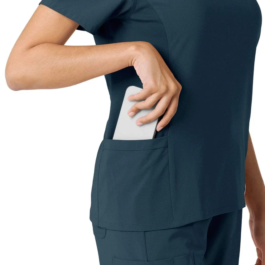 Blusa de trabalho Force Cross-Flex com painéis de malha para mulher