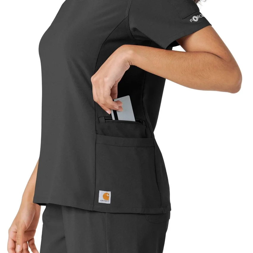 Blusa de trabalho Force Cross-Flex com painéis de malha para mulher
