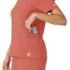 Blusa de trabalho Force Cross-Flex com painéis de malha para mulher