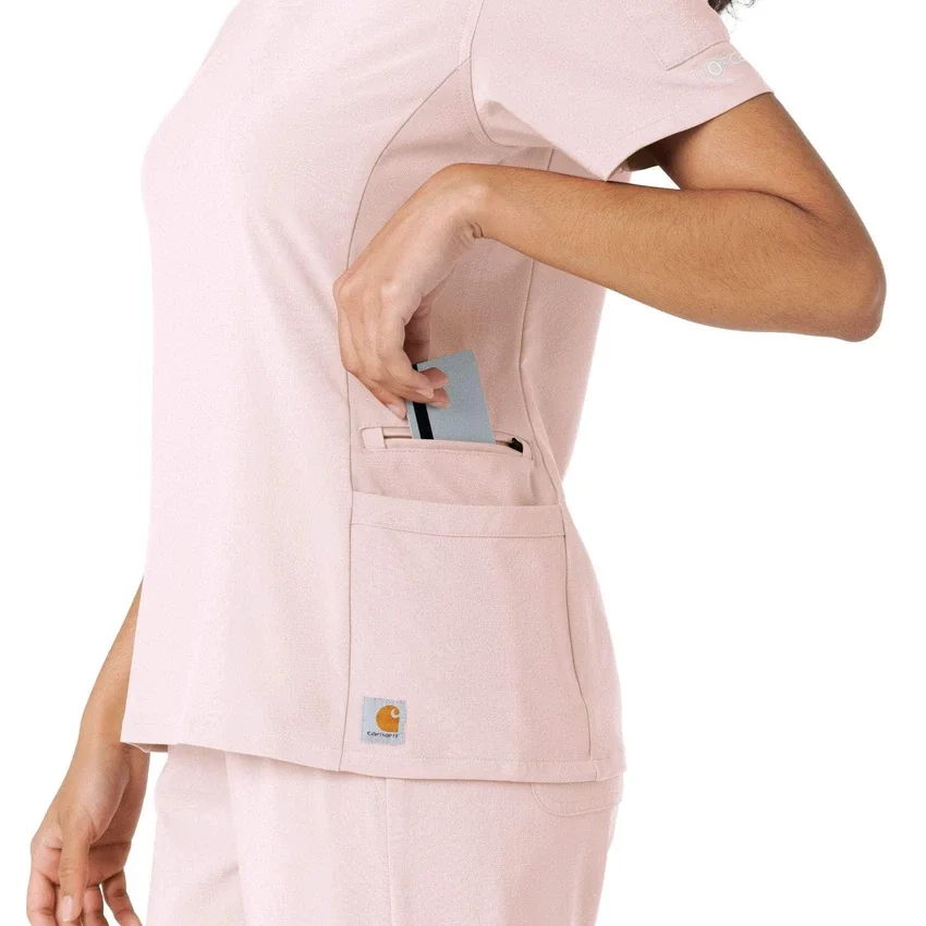Blusa de trabalho Force Cross-Flex com painéis de malha para mulher