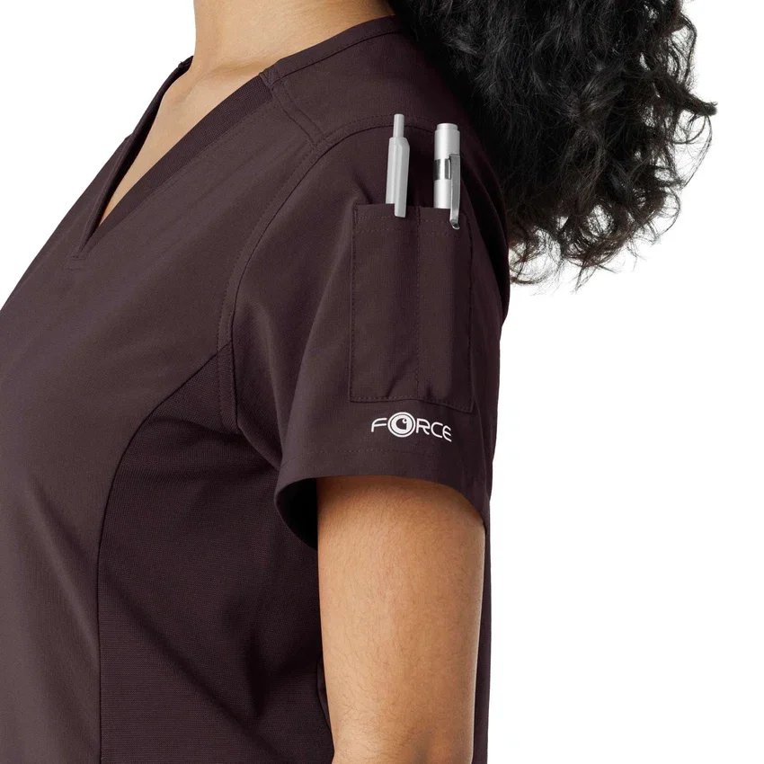Blusa de trabalho Force Cross-Flex com painéis de malha para mulher