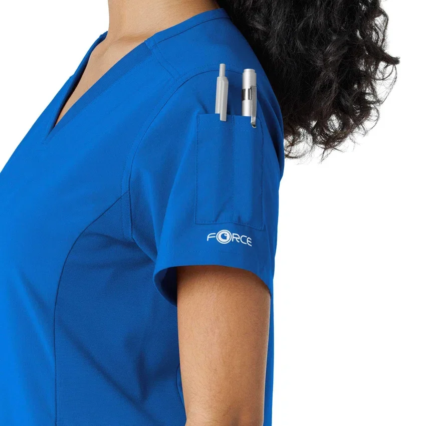Blusa de trabalho Force Cross-Flex com painéis de malha para mulher