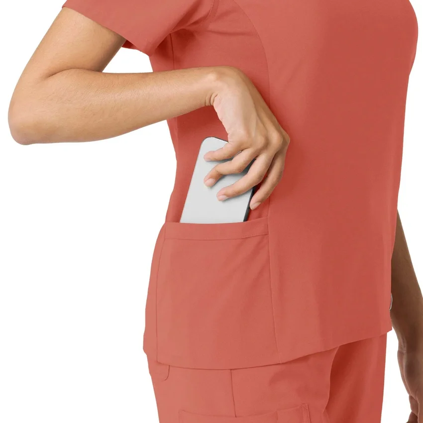 Blusa de trabalho Force Cross-Flex com painéis de malha para mulher