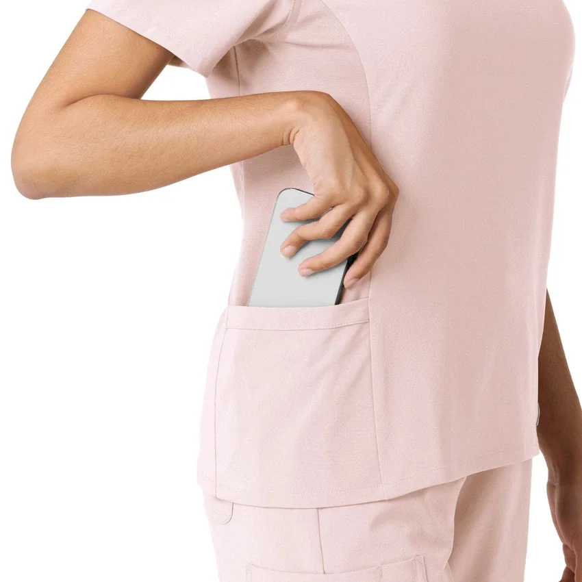 Blusa de trabalho Force Cross-Flex com painéis de malha para mulher