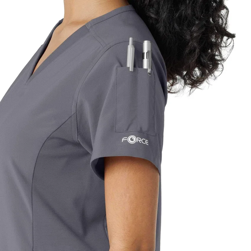 Blusa de trabalho Force Cross-Flex com painéis de malha para mulher