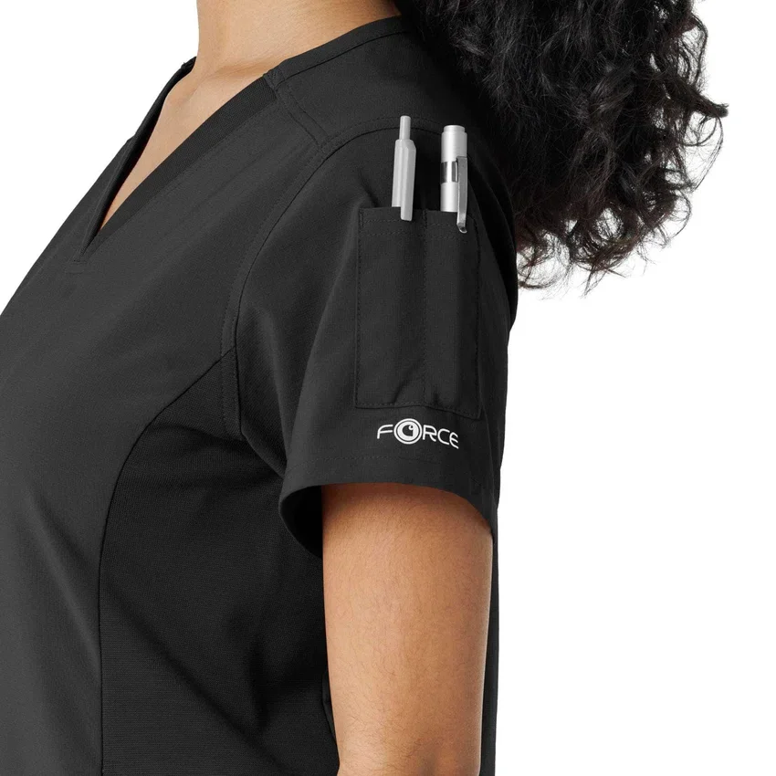Blusa de trabalho Force Cross-Flex com painéis de malha para mulher
