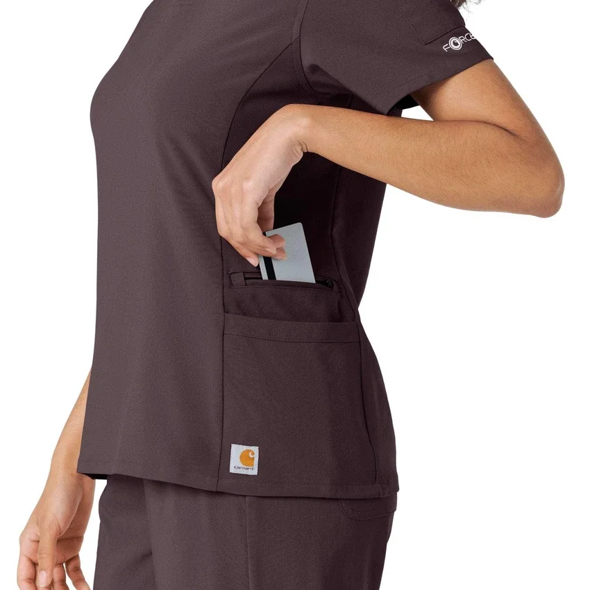 Blusa de trabalho Force Cross-Flex com painéis de malha para mulher
