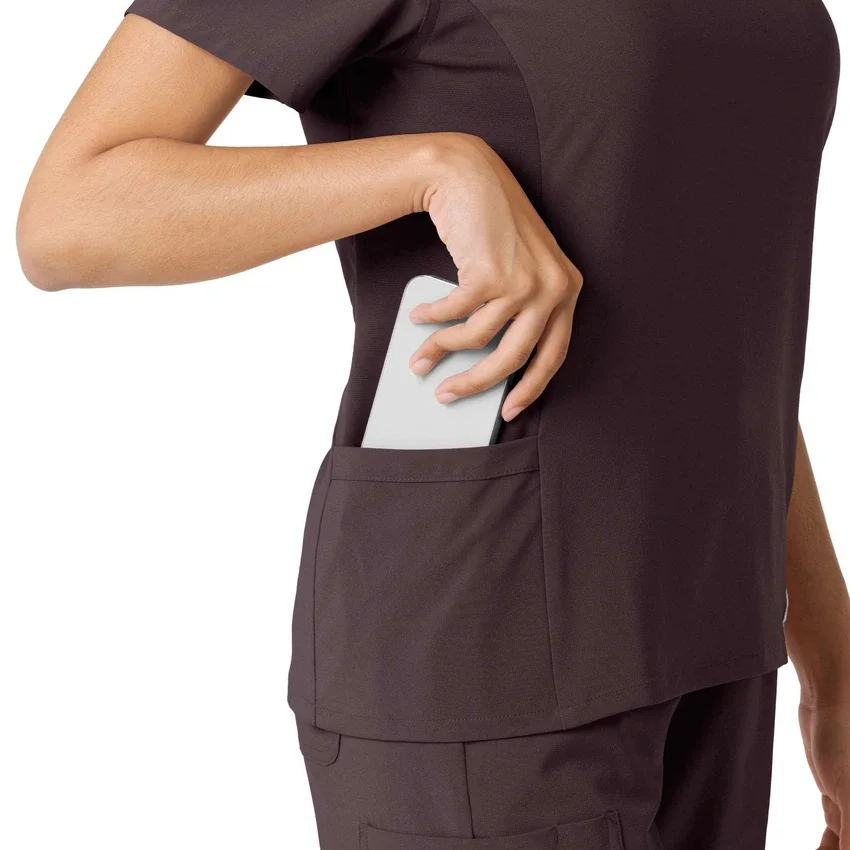 Blusa de trabalho Force Cross-Flex com painéis de malha para mulher