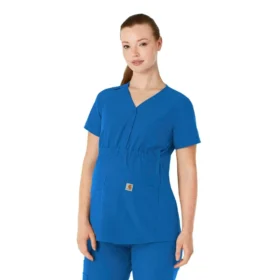 Blusa de trabalho pré-natal Henley Force Essentials para mulher