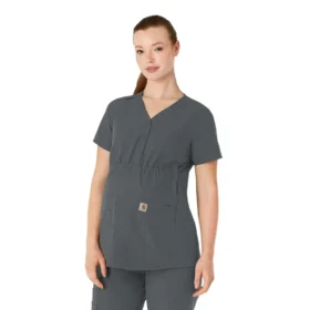Blusa de trabalho pré-natal Henley Force Essentials para mulher