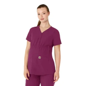 Blusa de trabalho pré-natal Henley Force Essentials para mulher
