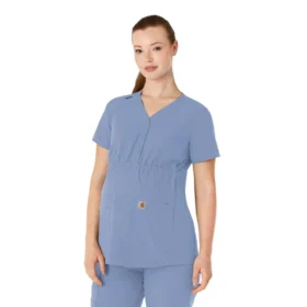 Blusa de trabalho pré-natal Henley Force Essentials para mulher