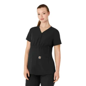 Blusa de trabalho pré-natal Henley Force Essentials para mulher