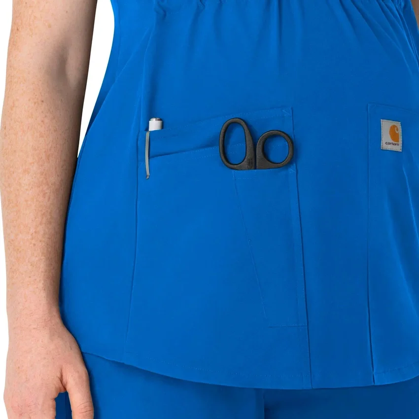 Blusa de trabalho pré-natal Henley Force Essentials para mulher
