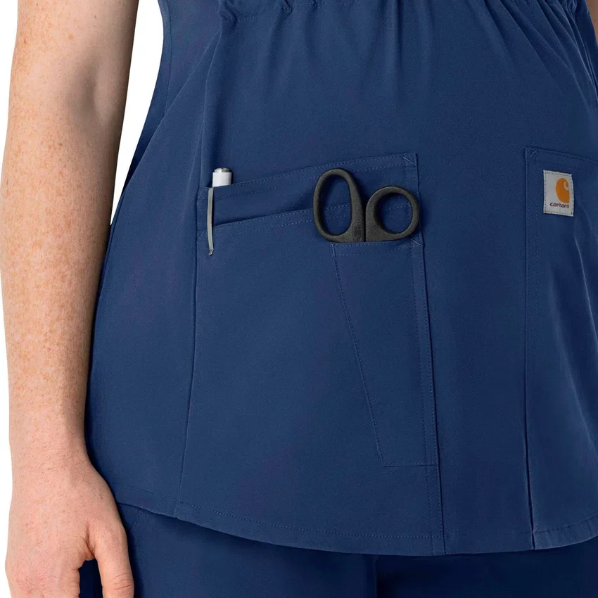 Blusa de trabalho pré-natal Henley Force Essentials para mulher
