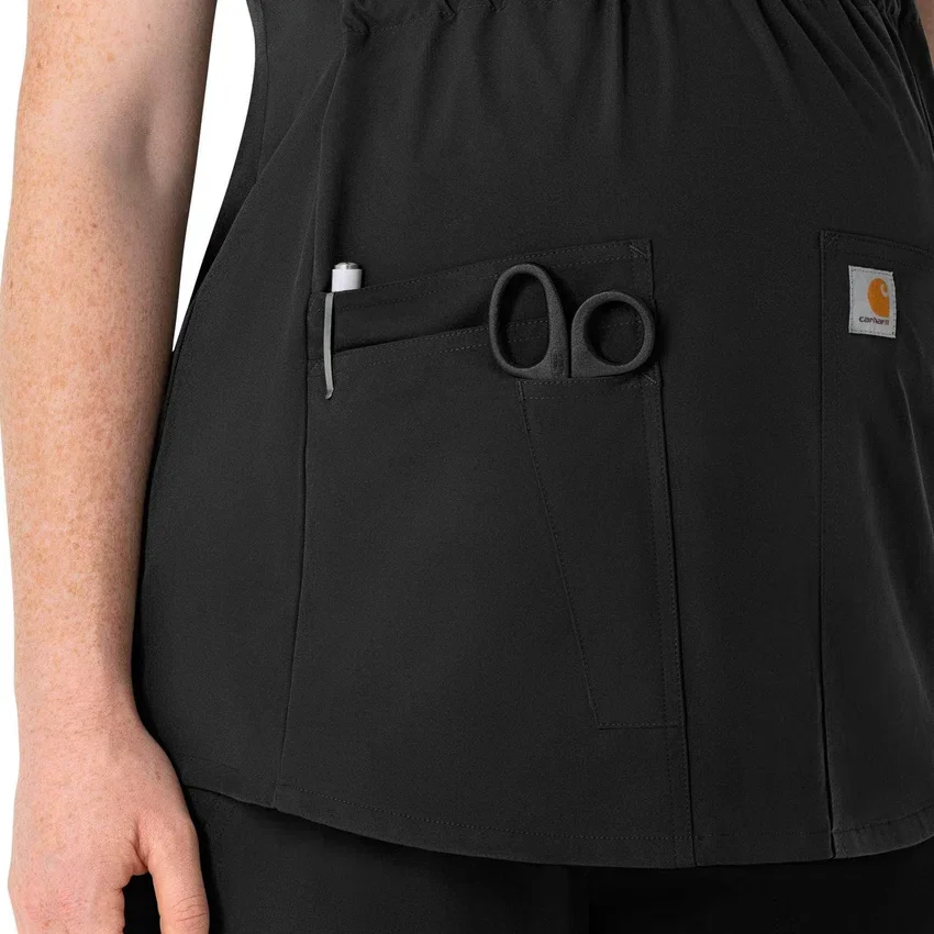 Blusa de trabalho pré-natal Henley Force Essentials para mulher