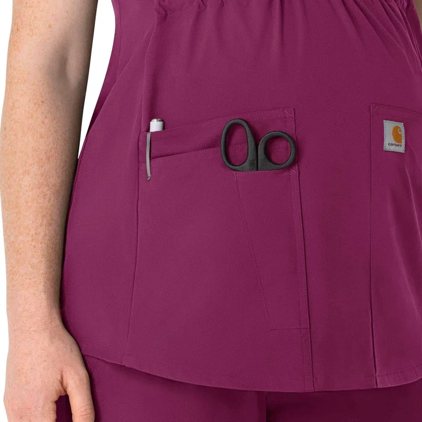Blusa de trabalho pré-natal Henley Force Essentials para mulher