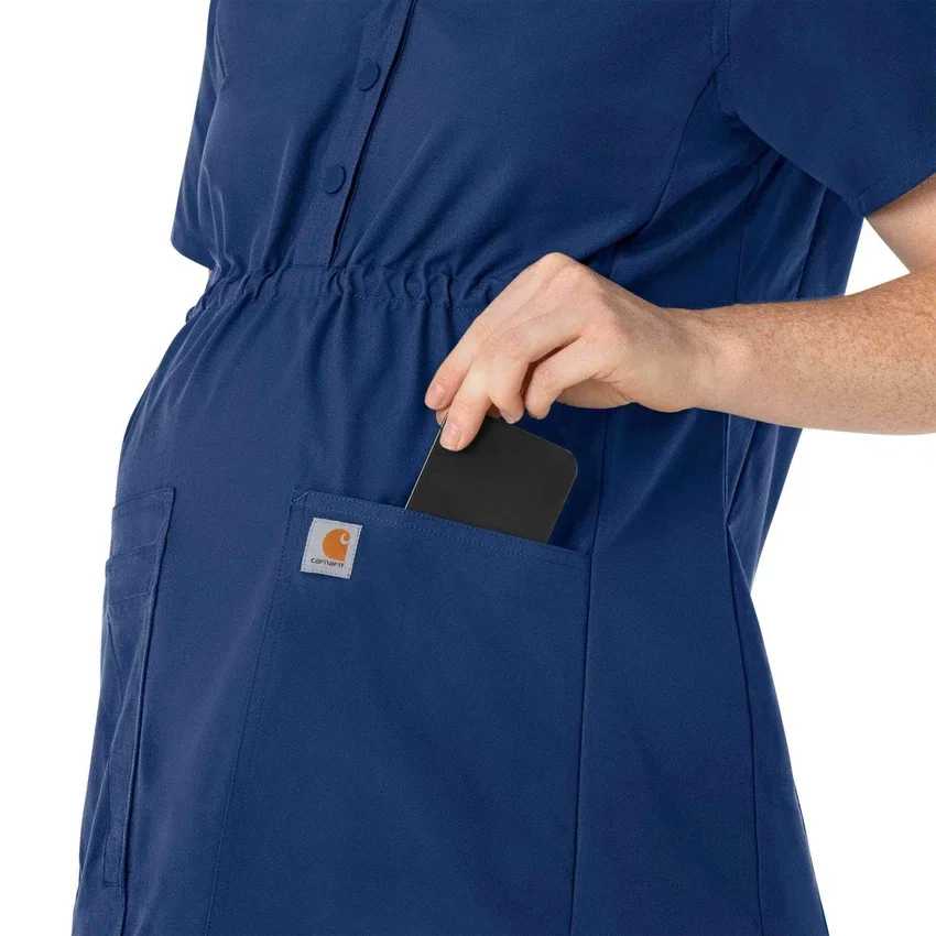 Blusa de trabalho pré-natal Henley Force Essentials para mulher