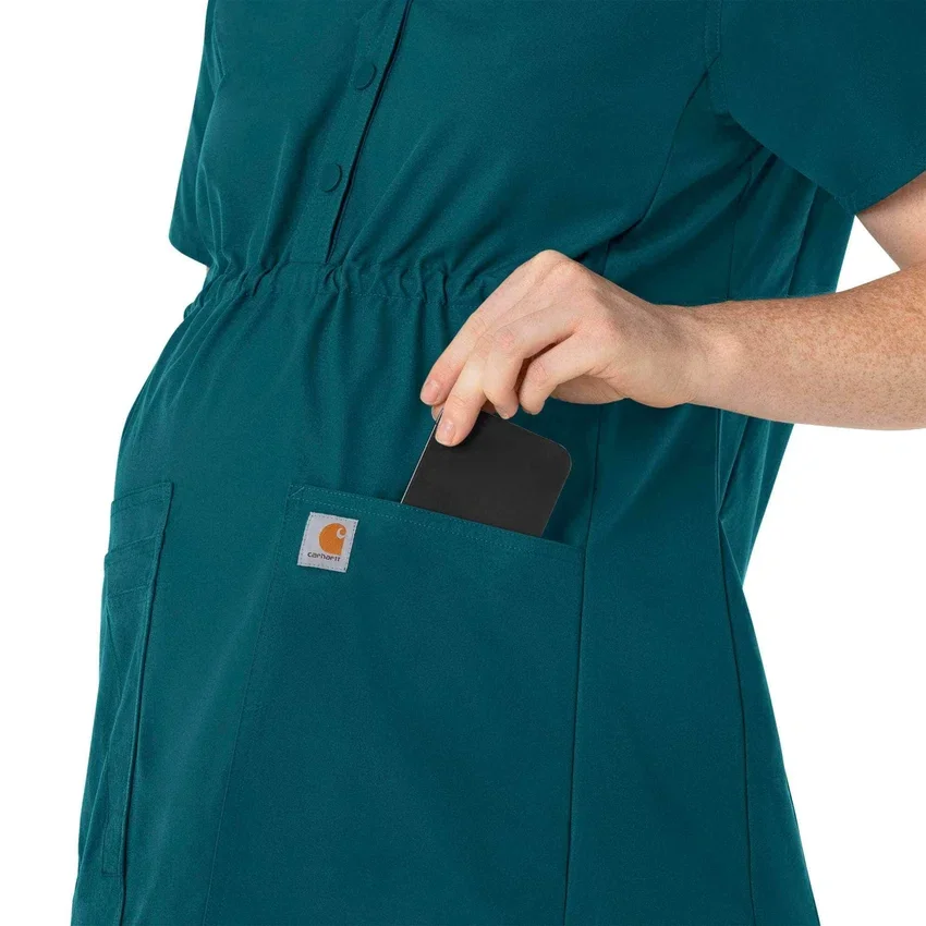 Blusa de trabalho pré-natal Henley Force Essentials para mulher