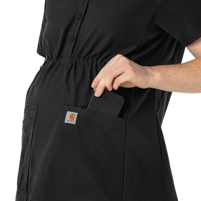 Blusa de trabalho pré-natal Henley Force Essentials para mulher