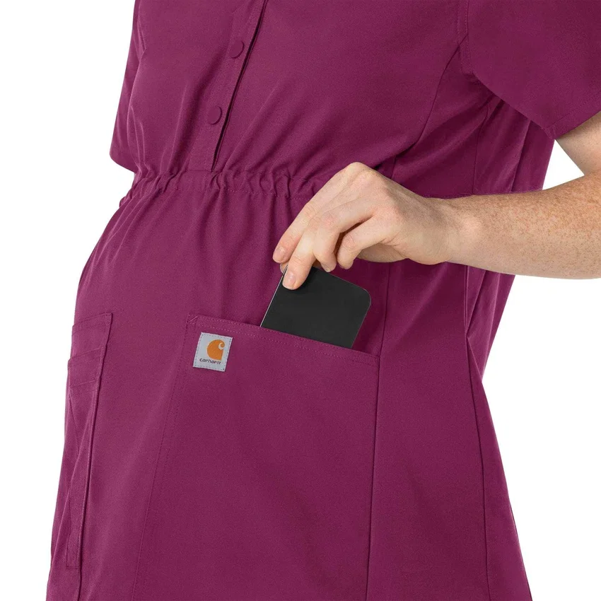 Blusa de trabalho pré-natal Henley Force Essentials para mulher