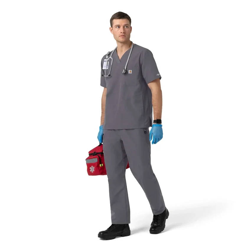 Blusa médica com decote em V em tecido Ripstop Rugged Flex Fld