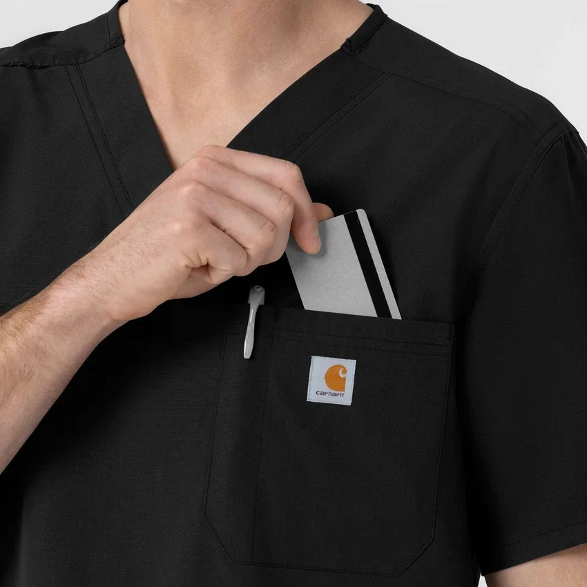 Blusa médica com decote em V em tecido Ripstop Rugged Flex Fld
