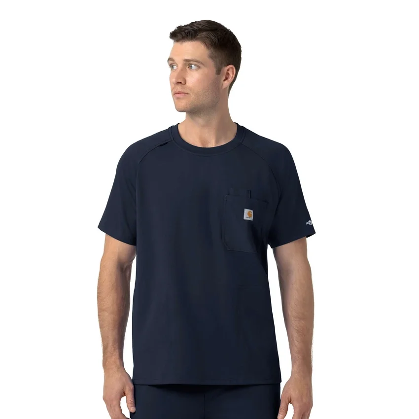 Blusa médica de malha Force Cross-Flex com gola redonda