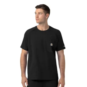 Blusa médica de malha Force Cross-Flex com gola redonda