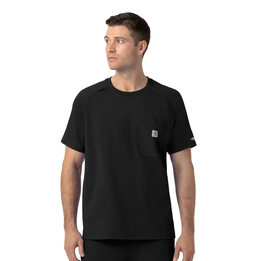 Blusa médica de malha Force Cross-Flex com gola redonda