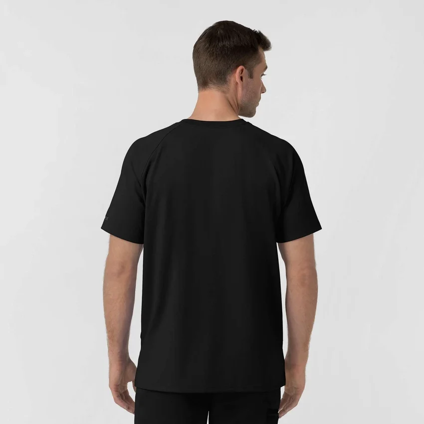 Blusa médica de malha Force Cross-Flex com gola redonda