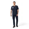 Blusa médica de malha Force Cross-Flex com gola redonda