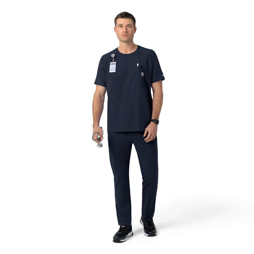 Blusa médica de malha Force Cross-Flex com gola redonda
