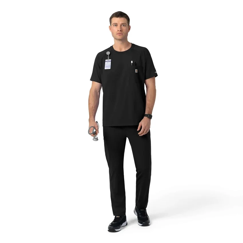 Blusa médica de malha Force Cross-Flex com gola redonda