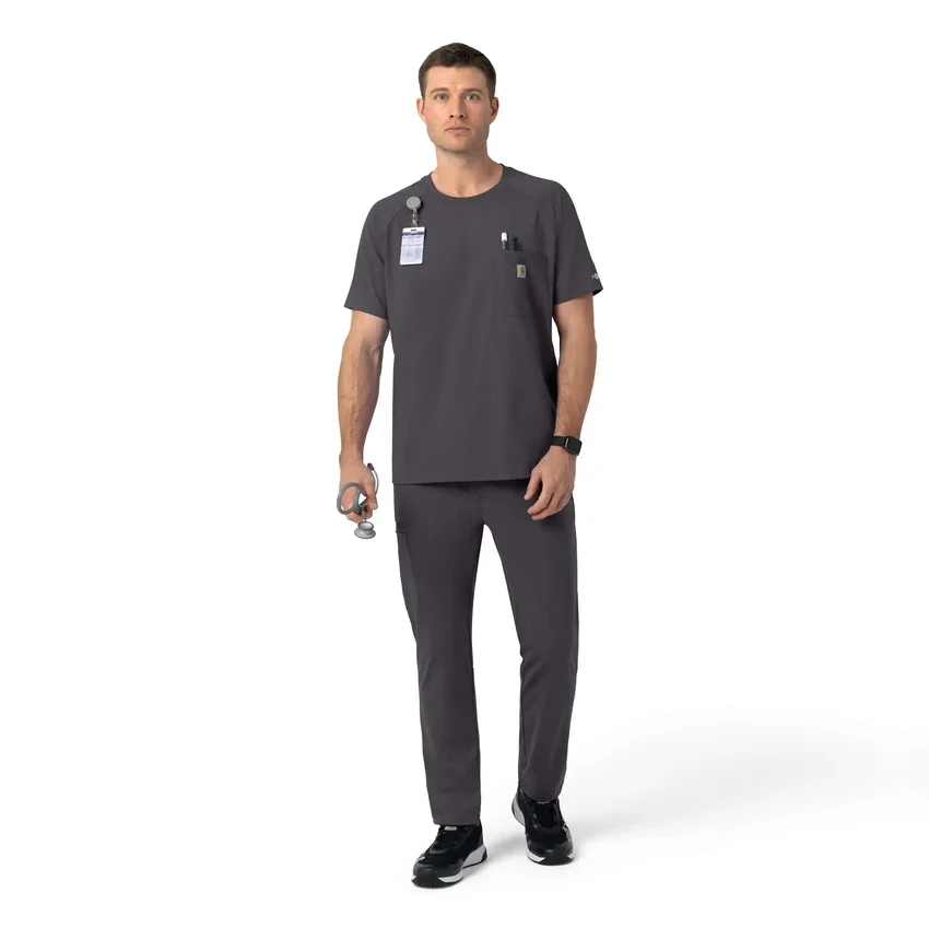 Blusa médica de malha Force Cross-Flex com gola redonda