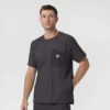 Blusa médica de malha Force Cross-Flex com gola redonda