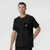 Blusa médica de malha Force Cross-Flex com gola redonda