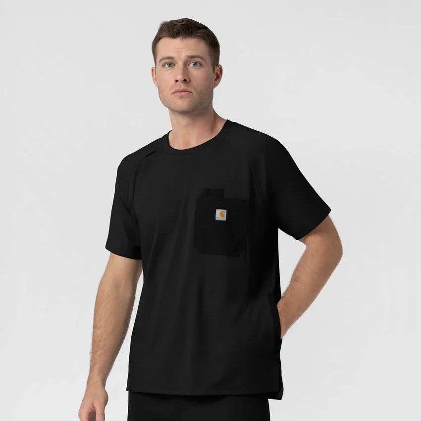 Blusa médica de malha Force Cross-Flex com gola redonda