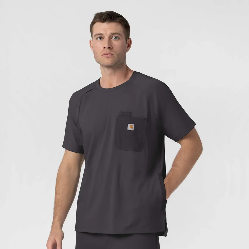 Blusa médica de malha Force Cross-Flex com gola redonda