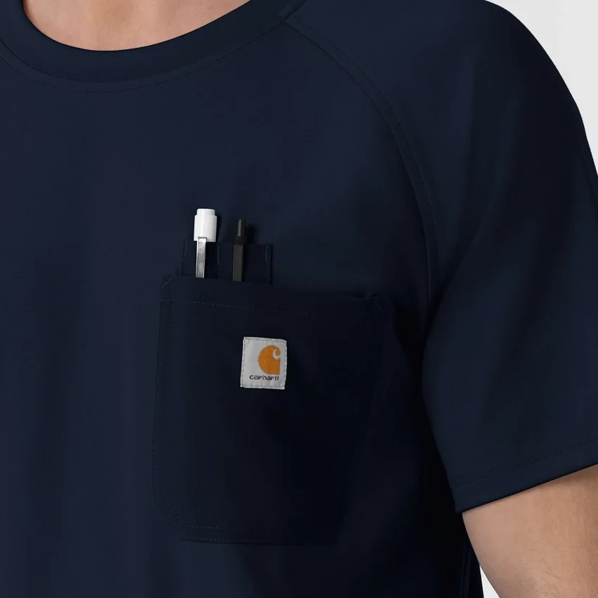 Blusa médica de malha Force Cross-Flex com gola redonda