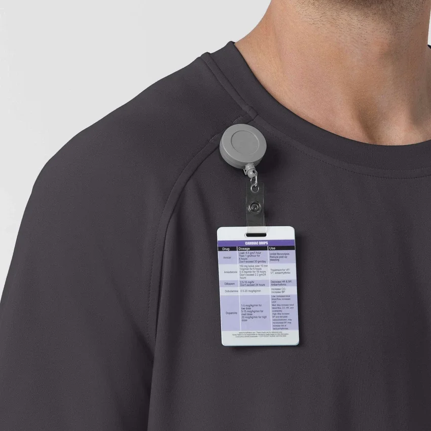 Blusa médica de malha Force Cross-Flex com gola redonda