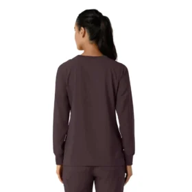 Blusa médica de manguitos longos com gola redonda Force Cross-Flex para mulher