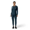 Blusa médica de manguitos longos com gola redonda Force Cross-Flex para mulher
