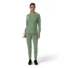 Blusa médica de manguitos longos com gola redonda Force Cross-Flex para mulher