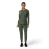 Blusa médica de manguitos longos com gola redonda Force Cross-Flex para mulher